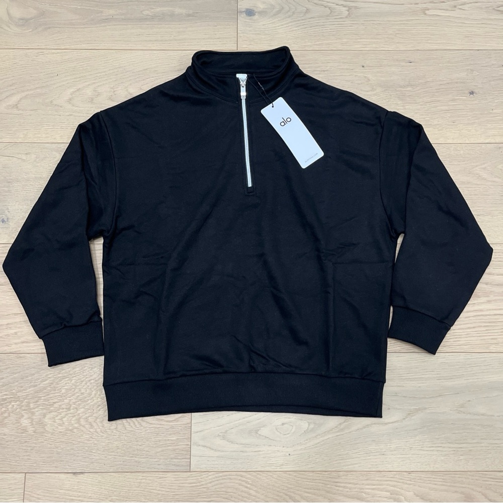 ALO Yoga Unisex Black Quarter-Zip Hoodie and Jogger Set - Picture 2 of 14